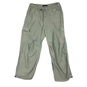 No Boundaries Womens Cargo Pants Large Green Cord Waist Pockets Outdoor Carear